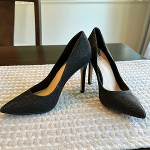 Vince Camuto sparkle black dress heels.